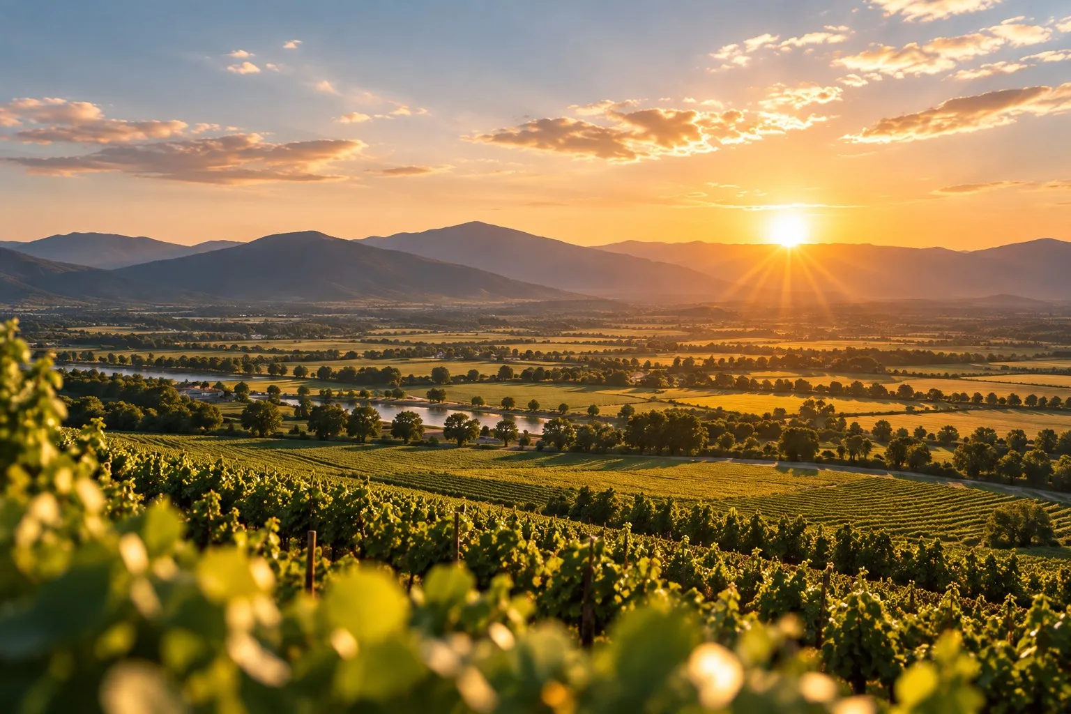 Câmp agricol la apus